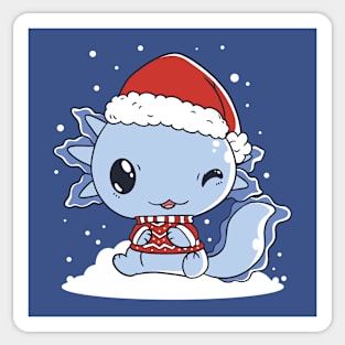 Cute Christmas Axolotl Cartoon Sticker